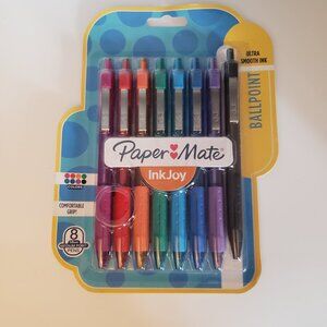 8 Papermate Inkjoy Retractable Pens Multicolor Rainbow Clickable Medium New